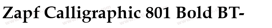 Zapf Calligraphic 801 Bold BT字体转换